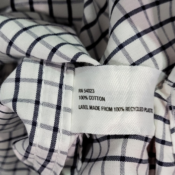 Gap Men's White Checkered Original Fit Button Down Shirt Size Large (16-16 1/2) - Picture 4 of 6